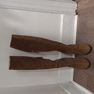 ZARA LEATHER HIGH HEEL BOOTS WITH TALL LEG BROWN 6002/001 EU38/US 7.5